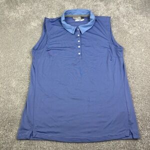 Kjus Women's Golf‎ Sleeveless Sina Polo Tank Top Comfort Fit Blue Striped 40/L